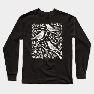 Lino Cut Bird Long Sleeve T-Shirt